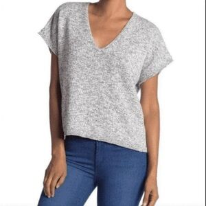 Madewell grey V neck knit T-shirt